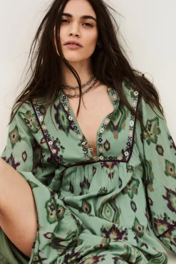 Ba&Sh OELIA robe midi VERT Discount