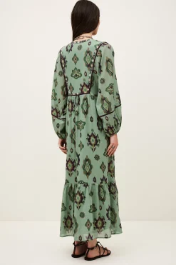 Ba&Sh OELIA robe midi VERT Discount