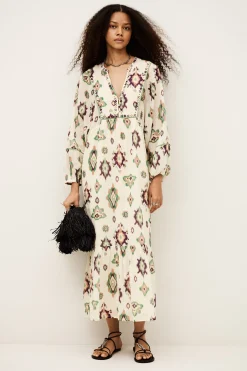 Ba&Sh OELIA robe midi ECRU Clearance