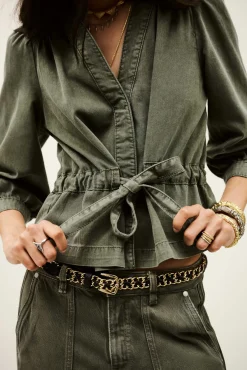 Ba&Sh OLAVINA top portefeuille VERT Hot