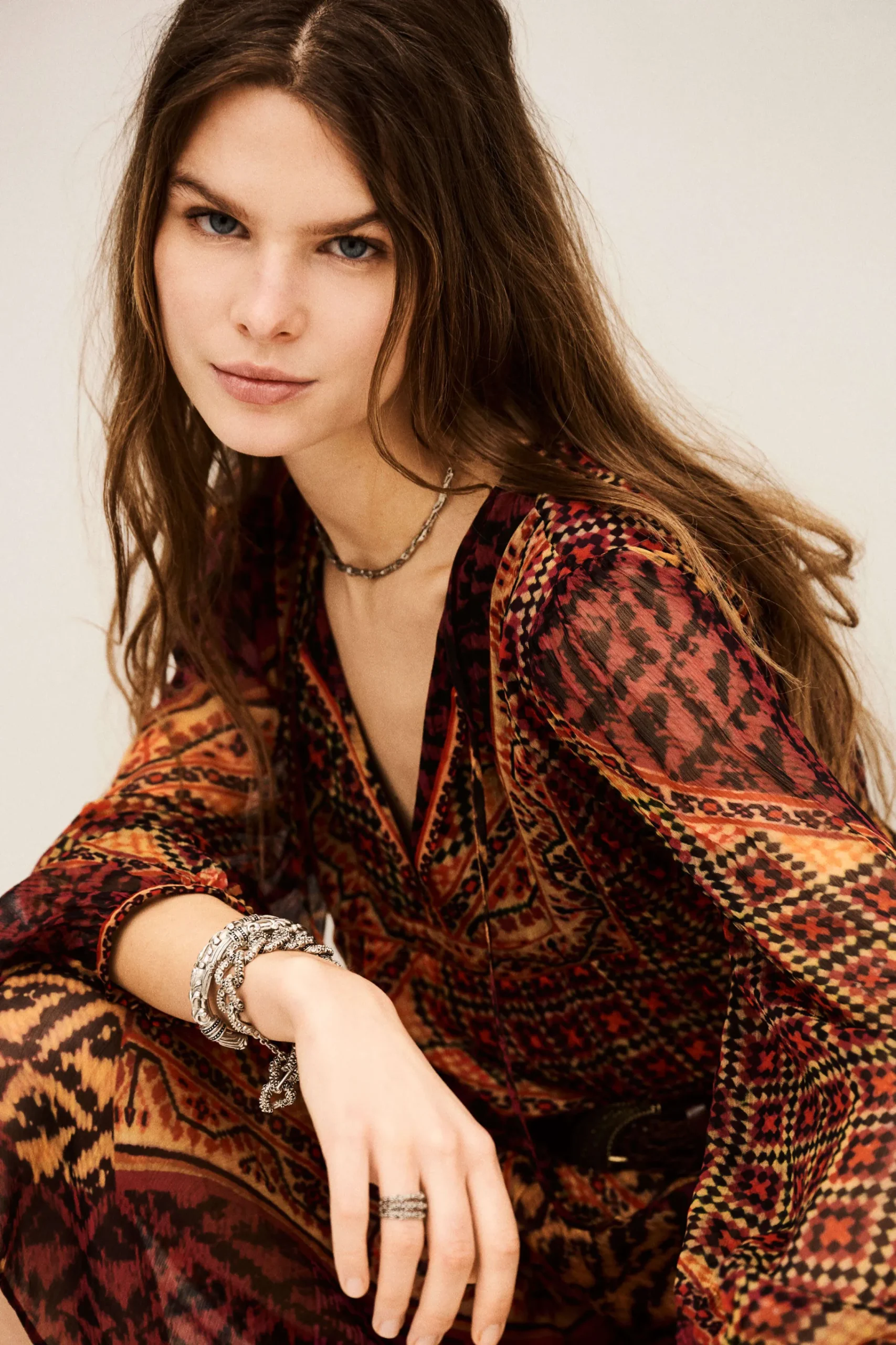 Ba&Sh ORIA robe midi loose ROUGE New