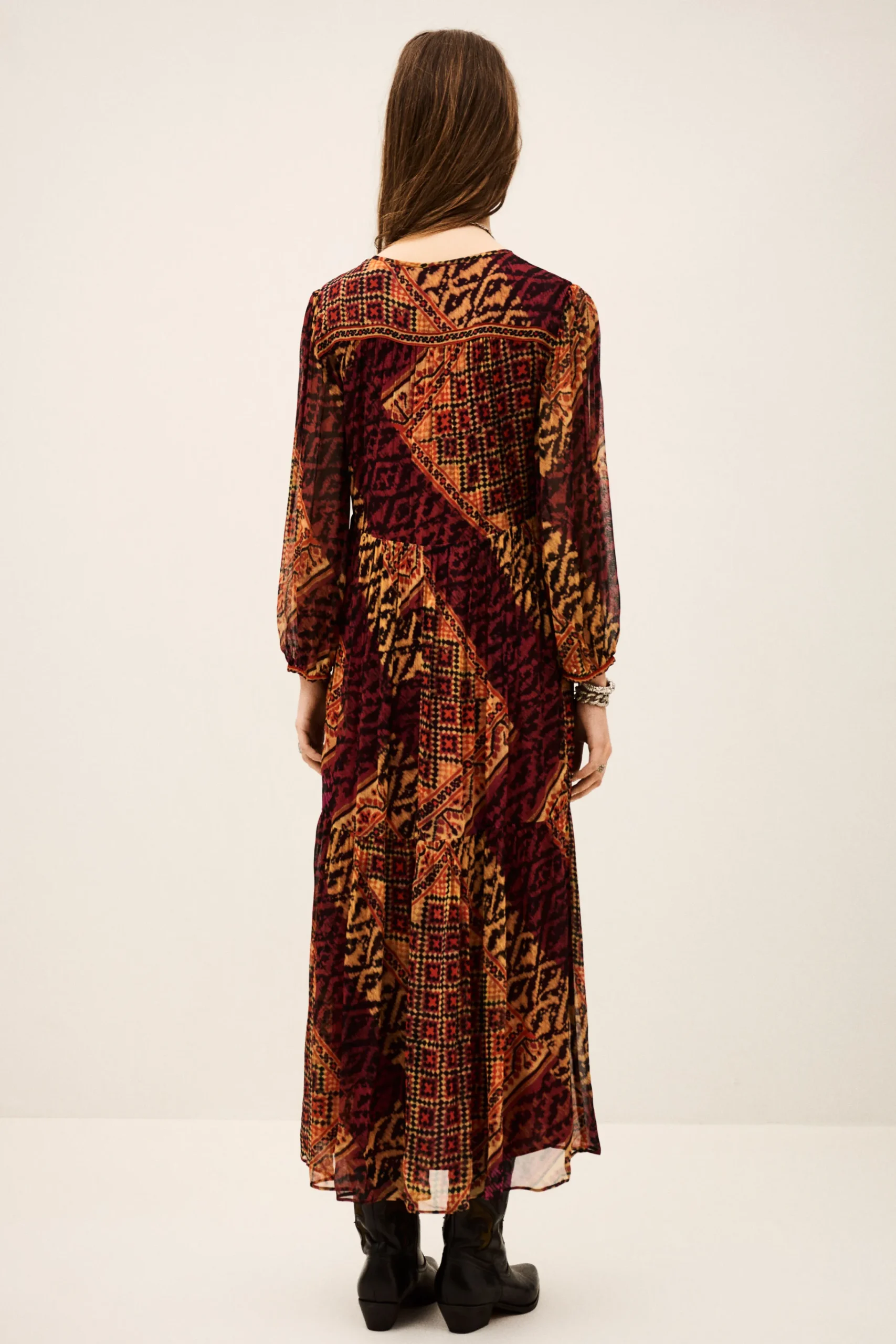 Ba&Sh ORIA robe midi loose ROUGE New