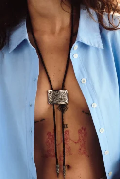 Ba&Sh ORTAN bolo tie en argent GRIS Outlet
