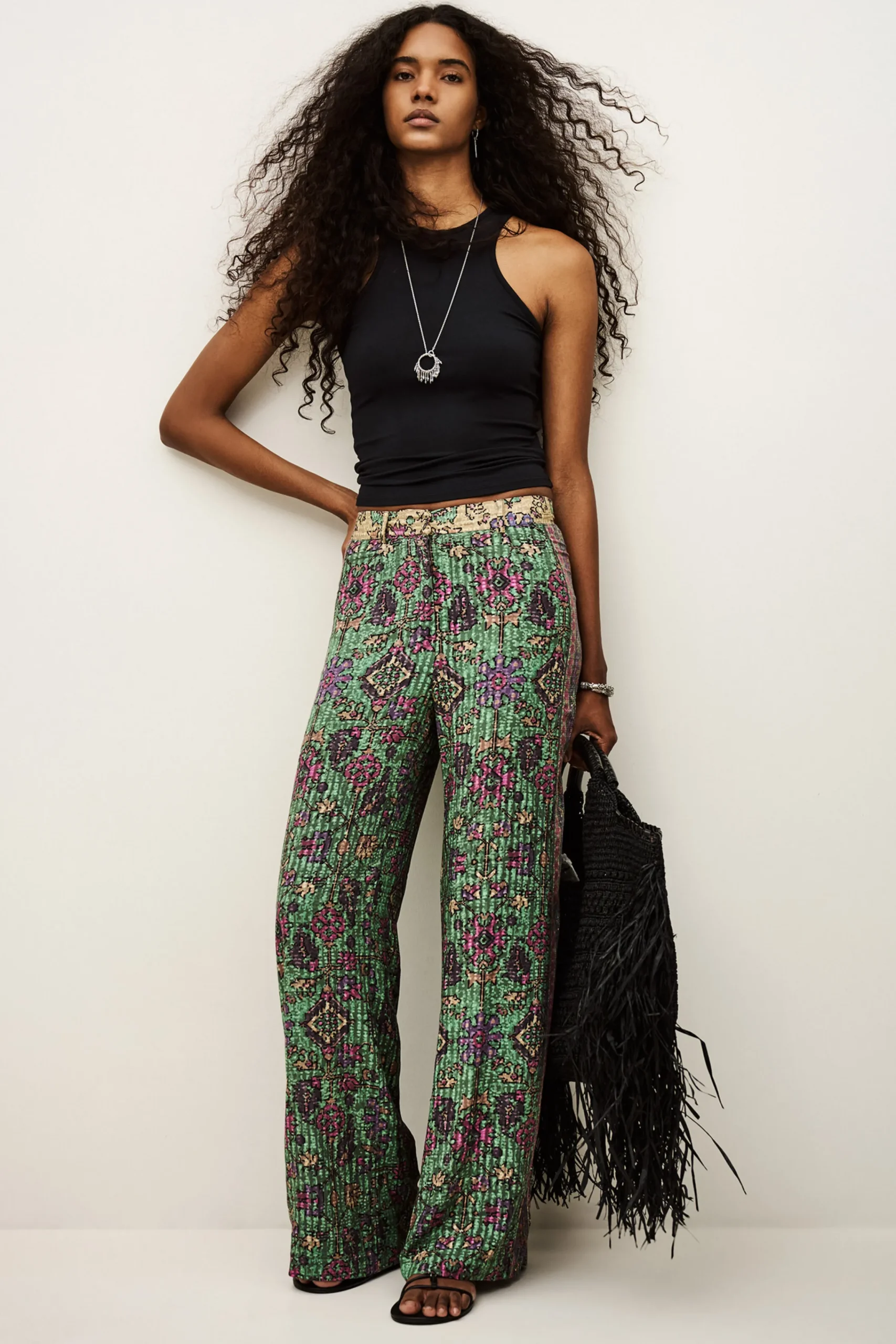 Ba&Sh PALI pantalon large VERT Best