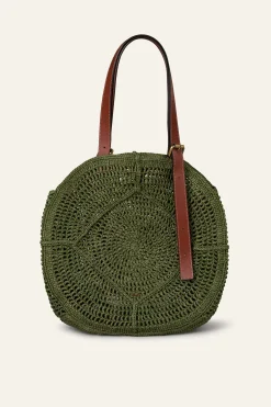 Ba&Sh PALMA panier raphia VERT Discount