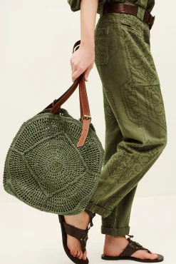 Ba&Sh PALMA panier raphia VERT Discount