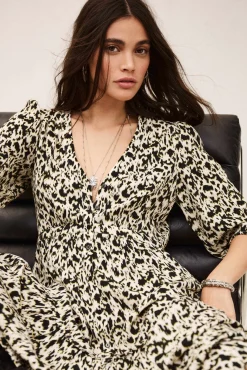 Ba&Sh PALMA robe longue élégante ECRU Outlet