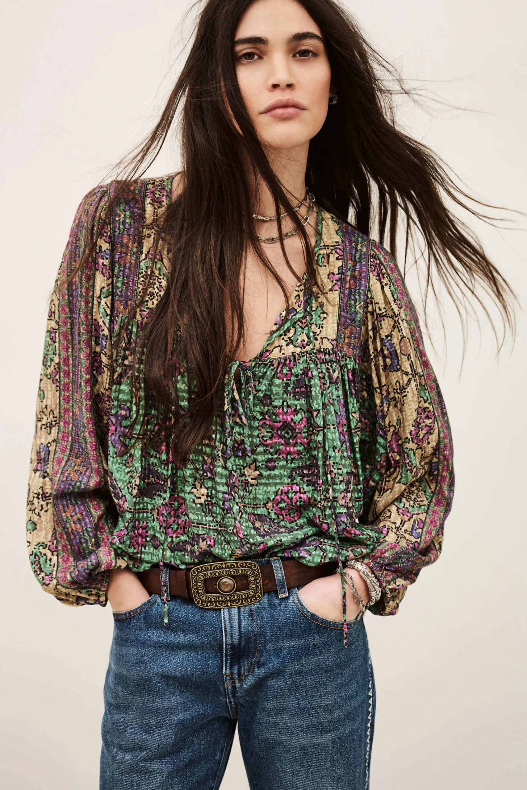 Ba&Sh PAMILA blouse ample VERT Outlet