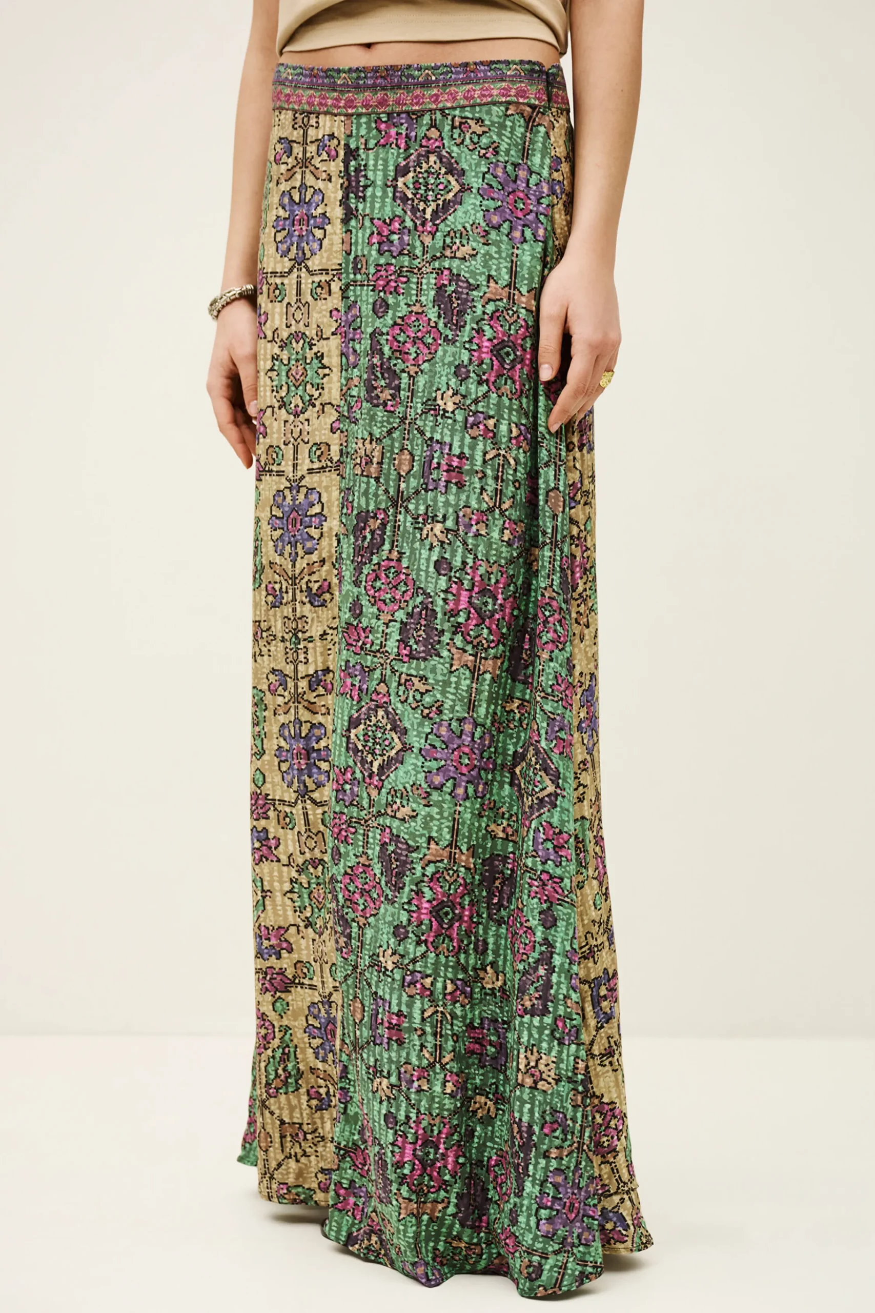Ba&Sh PARIO jupe midi VERT Clearance