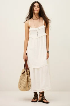Ba&Sh PENNY robe midi élégante ECRU