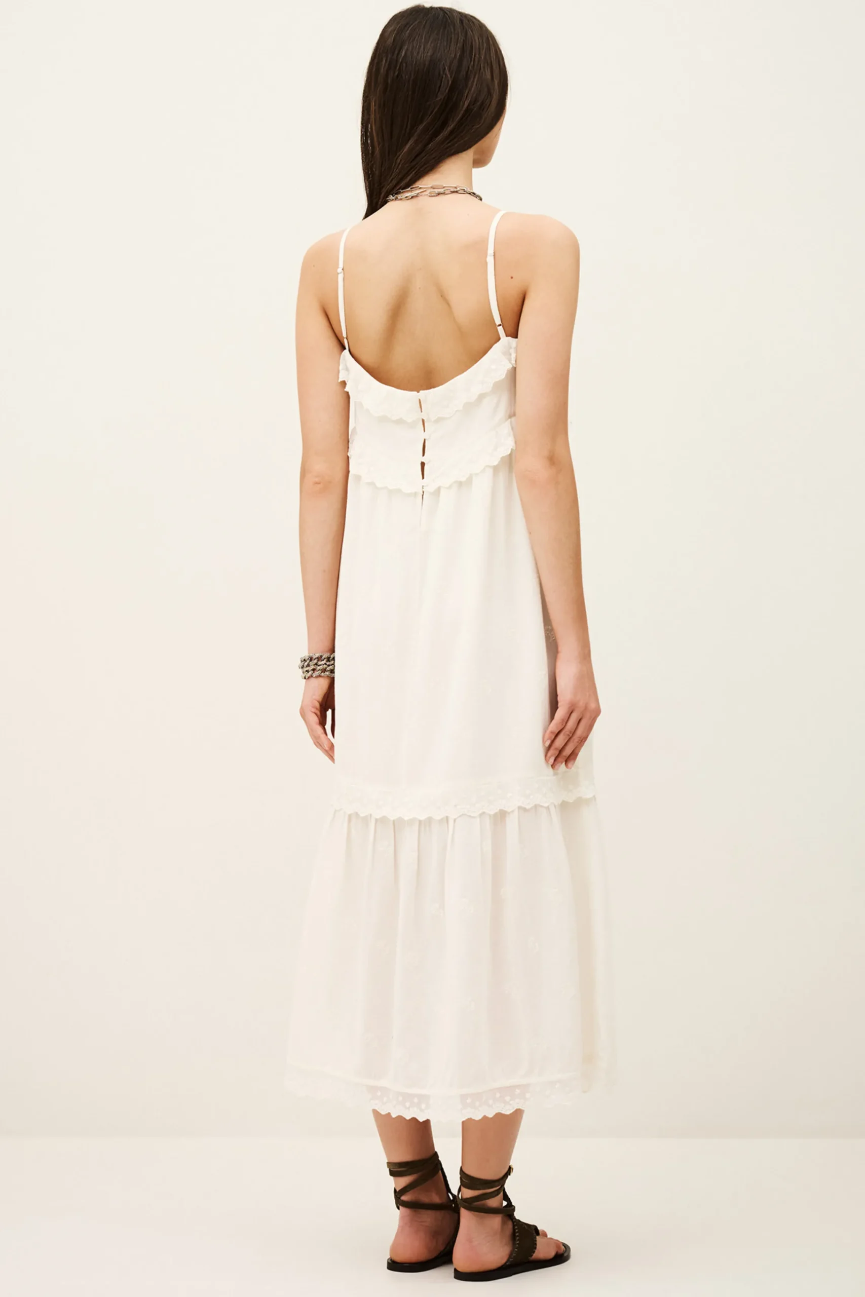Ba&Sh PENNY robe midi élégante ECRU