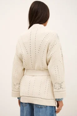 Ba&Sh PERINE gilet long maille ECRU Discount