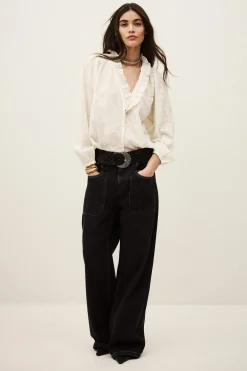 Ba&Sh PETTY blouse jacquard ample ECRU Sale