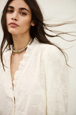 Ba&Sh PETTY blouse jacquard ample ECRU Sale