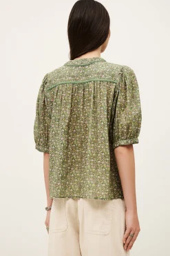 Ba&Sh PHYSALYS chemise imprimée VERT Outlet