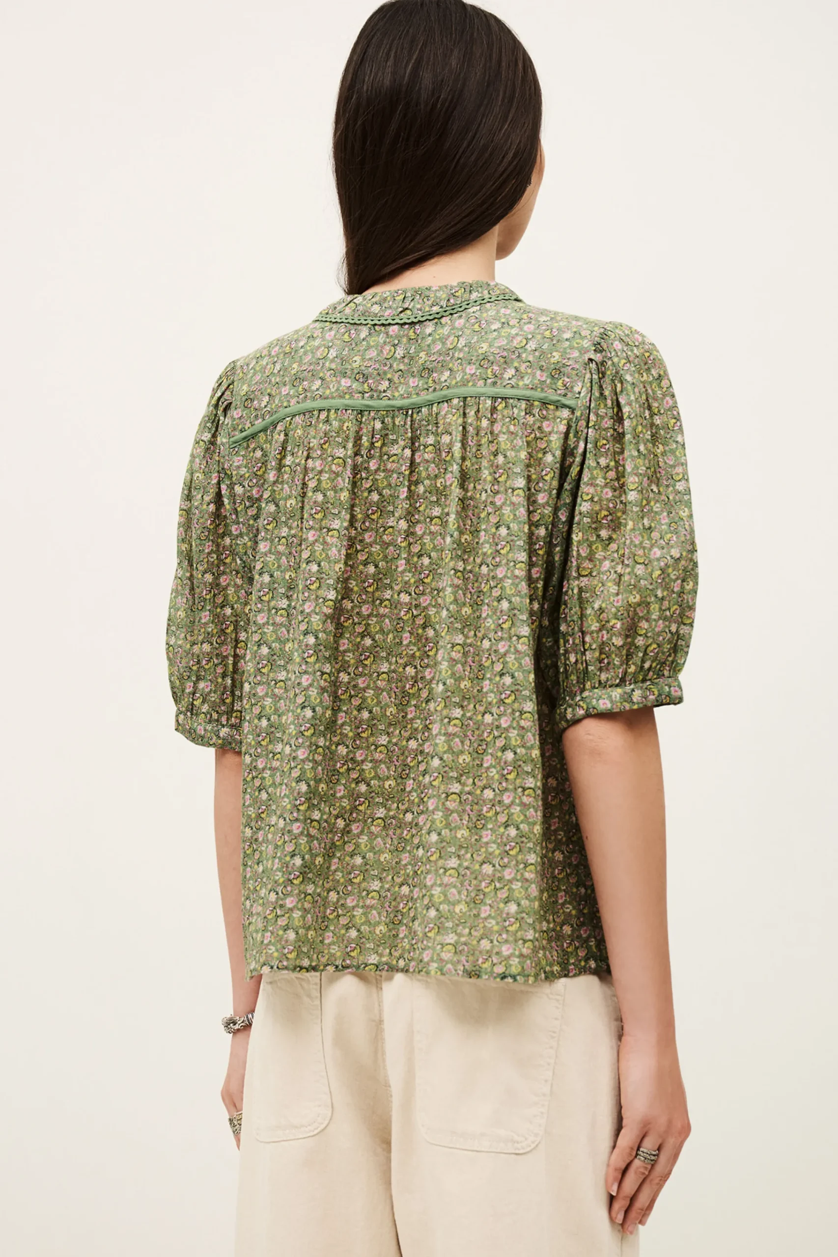 Ba&Sh PHYSALYS chemise imprimée VERT Outlet