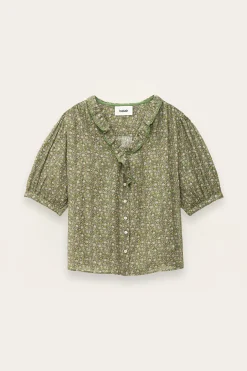 Ba&Sh PHYSALYS chemise imprimée VERT Outlet