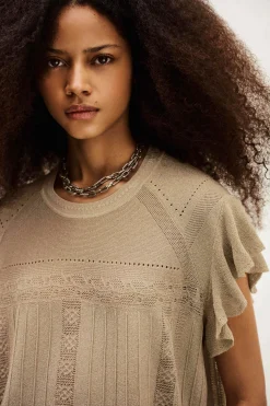 Ba&Sh PIERA top maille DORE Outlet