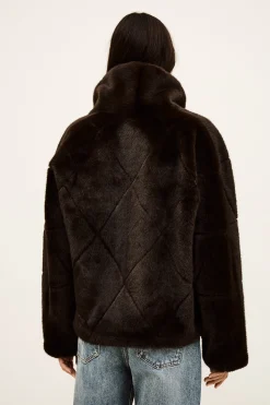 Ba&Sh PINIE manteau fausse fourrure MARRON Discount