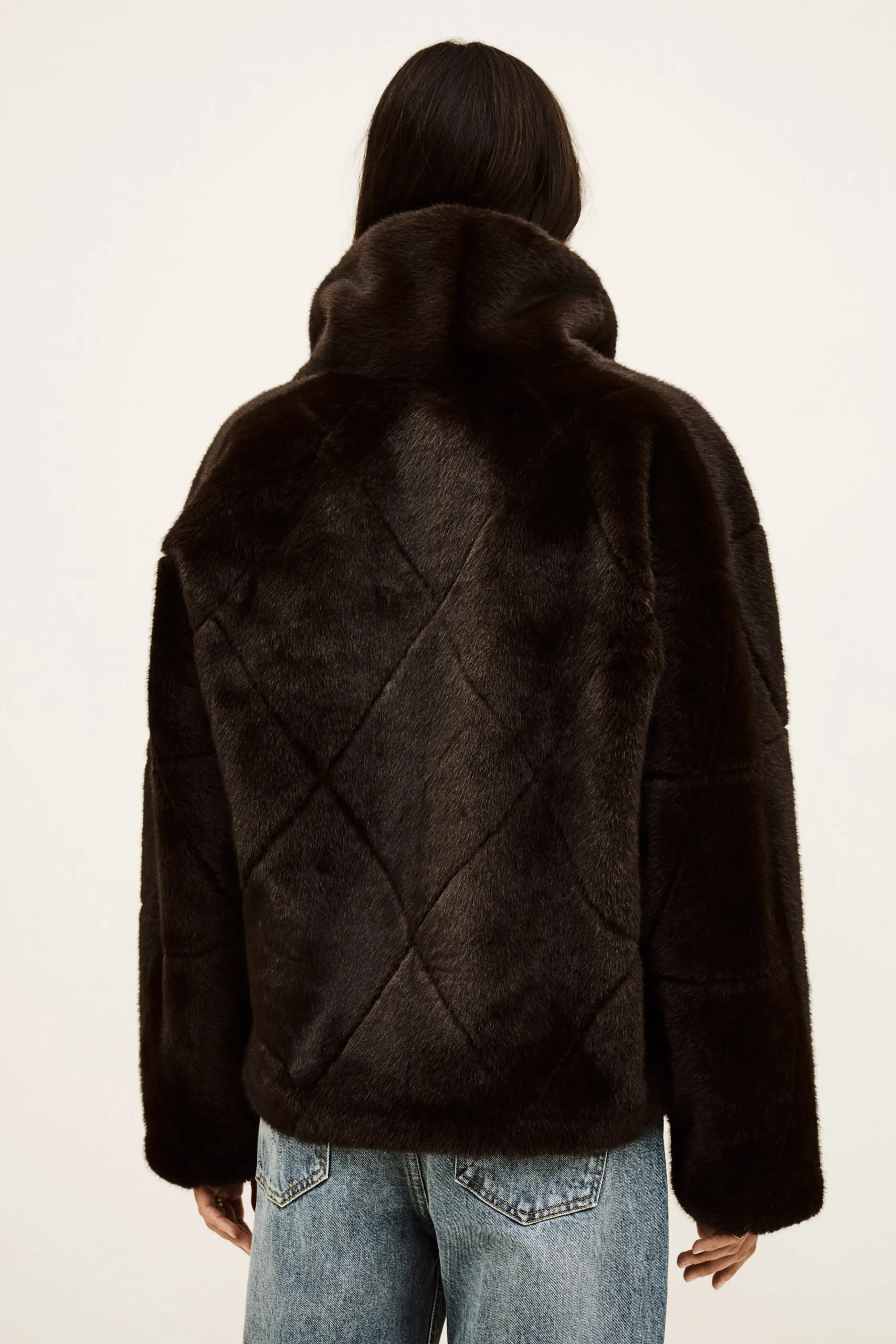 Ba&Sh PINIE manteau fausse fourrure MARRON Discount