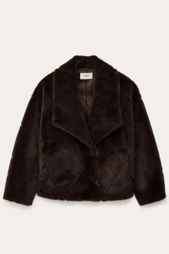 Ba&Sh PINIE manteau fausse fourrure MARRON Discount
