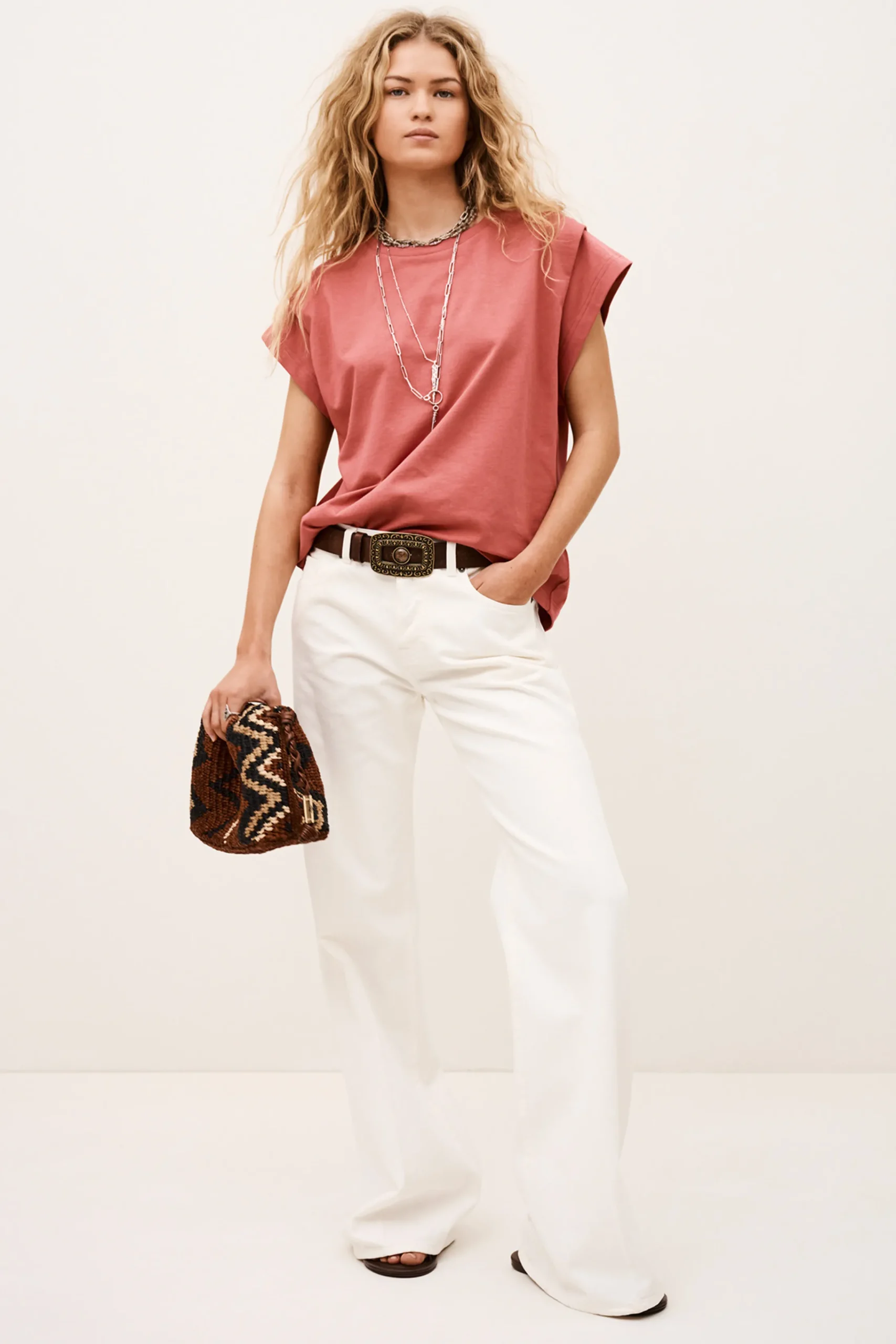 Ba&Sh PIO t-shirt manches courtes ROSE New