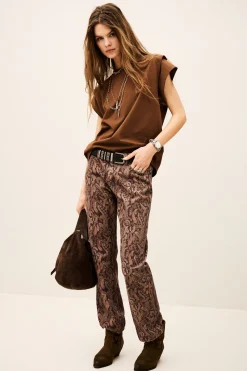 Ba&Sh PIO t-shirt manches courtes MARRON Clearance