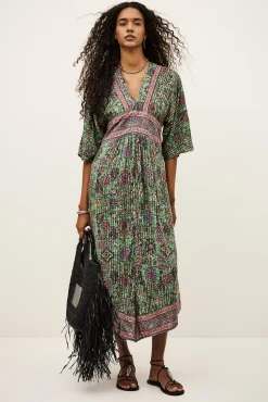 Ba&Sh PIPA robe midi VERT Online