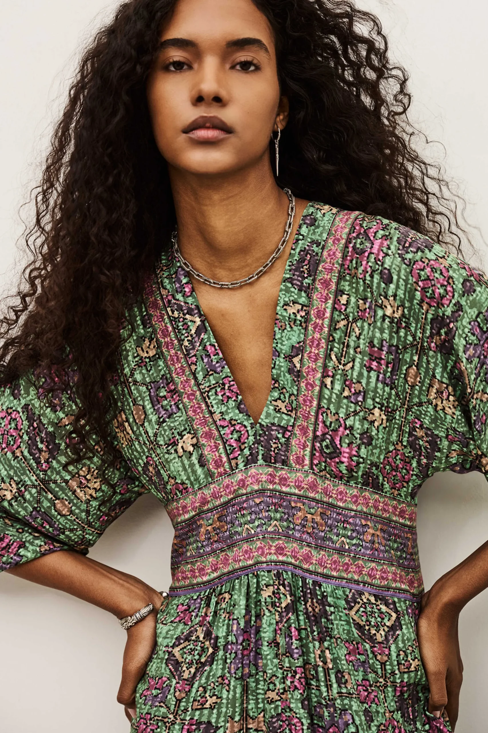 Ba&Sh PIPA robe midi VERT Online
