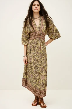 Ba&Sh PIPA robe midi JAUNE Outlet