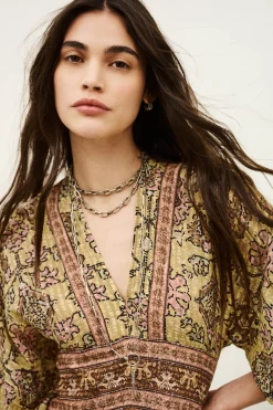Ba&Sh PIPA robe midi JAUNE Outlet