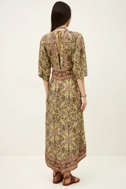 Ba&Sh PIPA robe midi JAUNE Outlet
