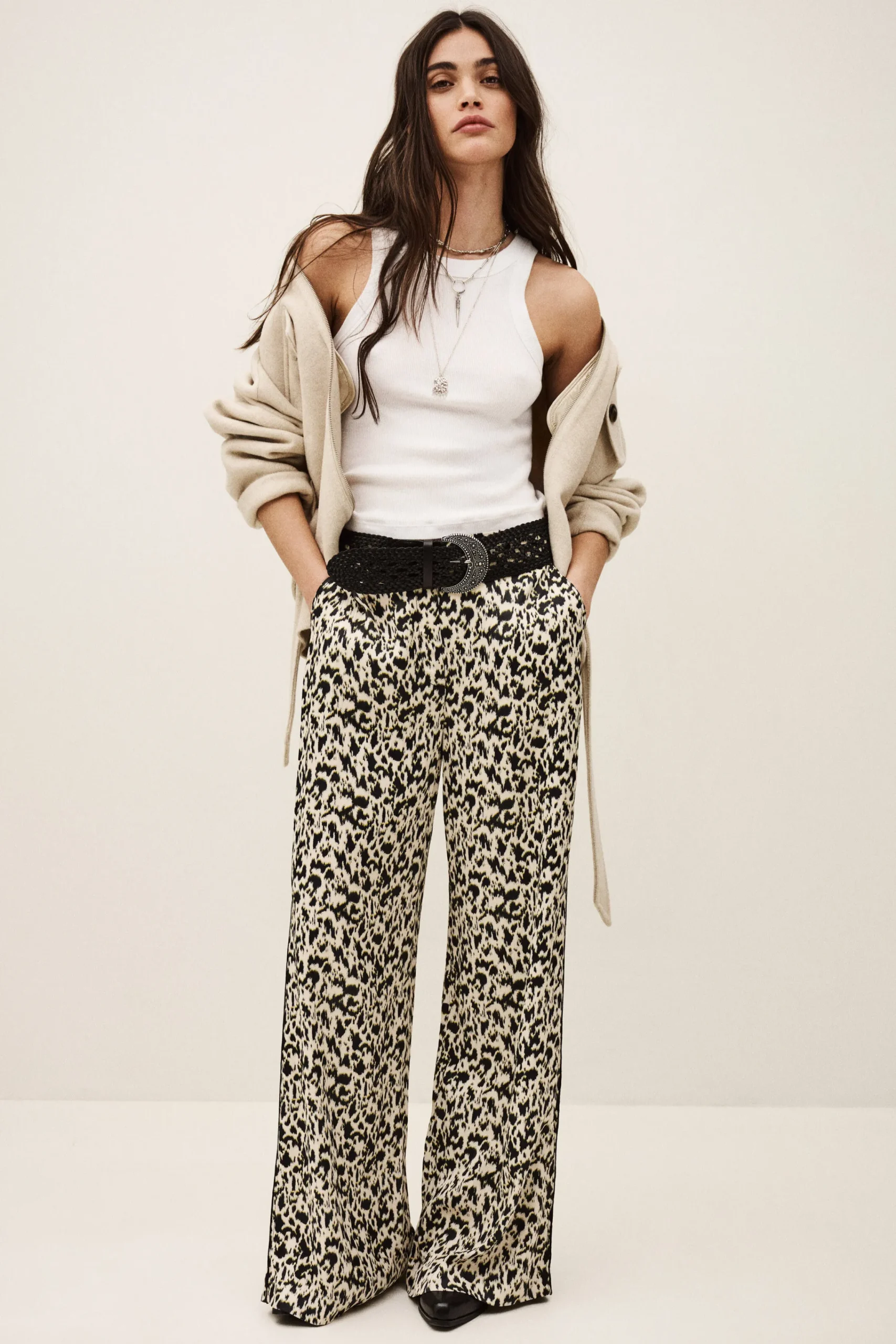 Ba&Sh PLYDE pantalon ample imprimé ECRU Discount