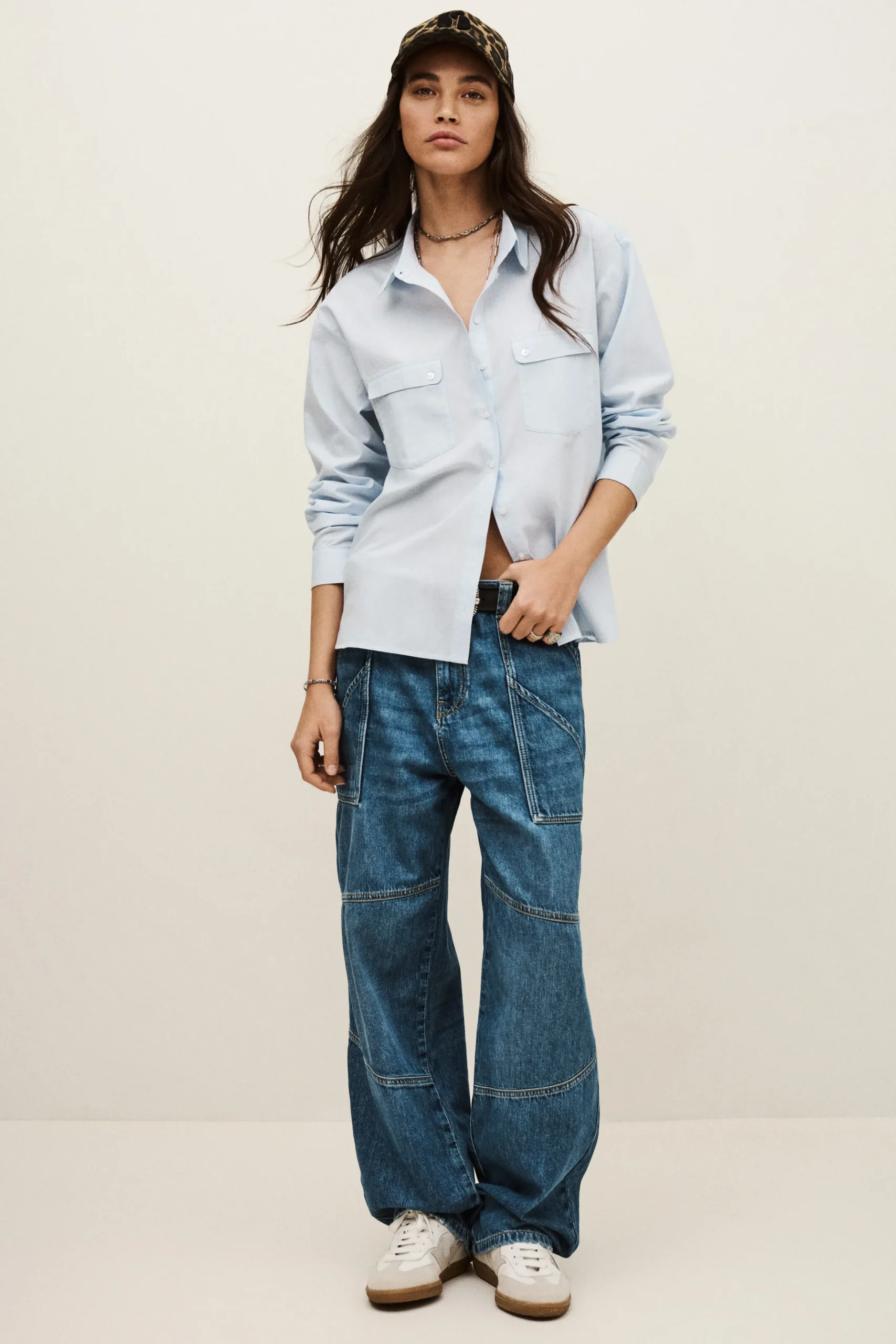 Ba&Sh PORZIA chemise rayée ample BLEU Sale