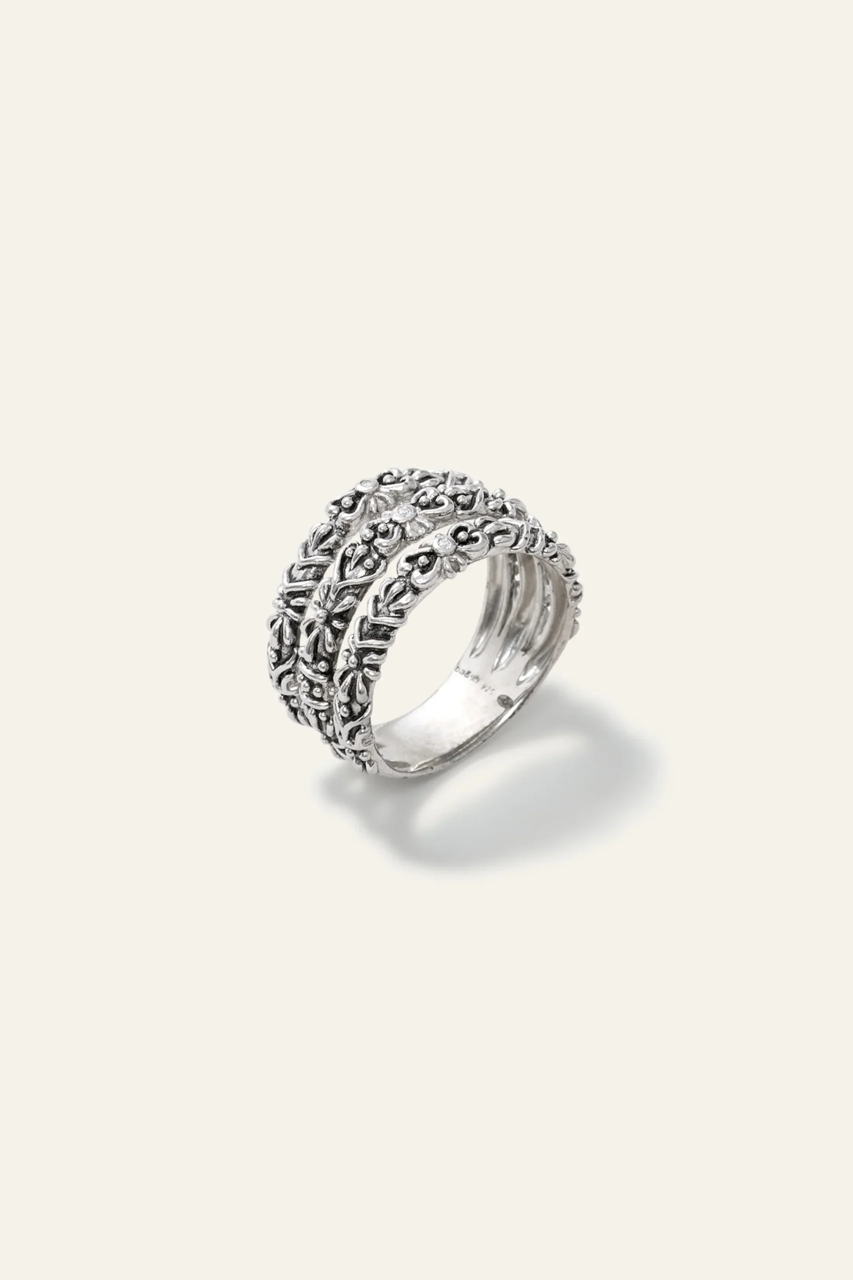 Ba&Sh PRINCE bague anneau zircon GRIS