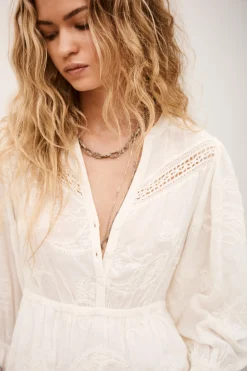 Ba&Sh PRISCO robe midi jacquard ECRU Sale