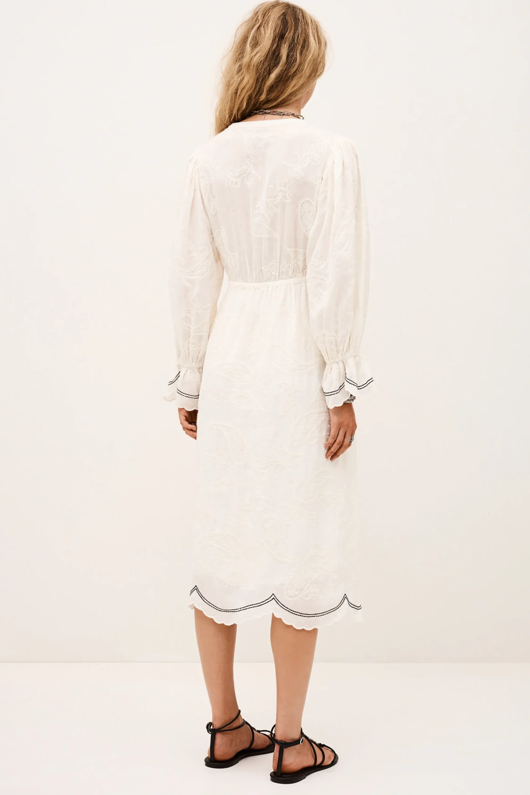 Ba&Sh PRISCO robe midi jacquard ECRU Sale