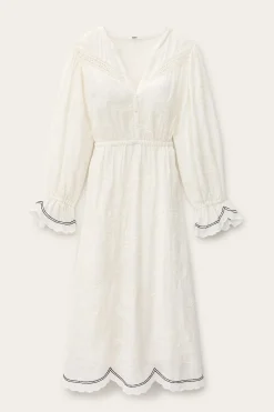 Ba&Sh PRISCO robe midi jacquard ECRU Sale