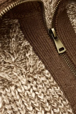 Ba&Sh RABEL gilet zippé maille MARRON
