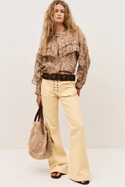 Ba&Sh RAFA jean flare JAUNE Clearance