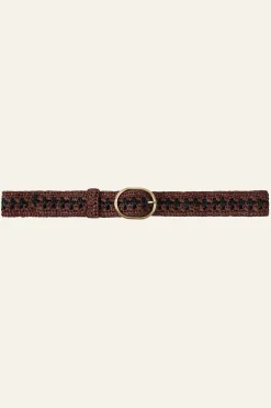 Ba&Sh RAPHIA ceinture raphia tresse MARRON New