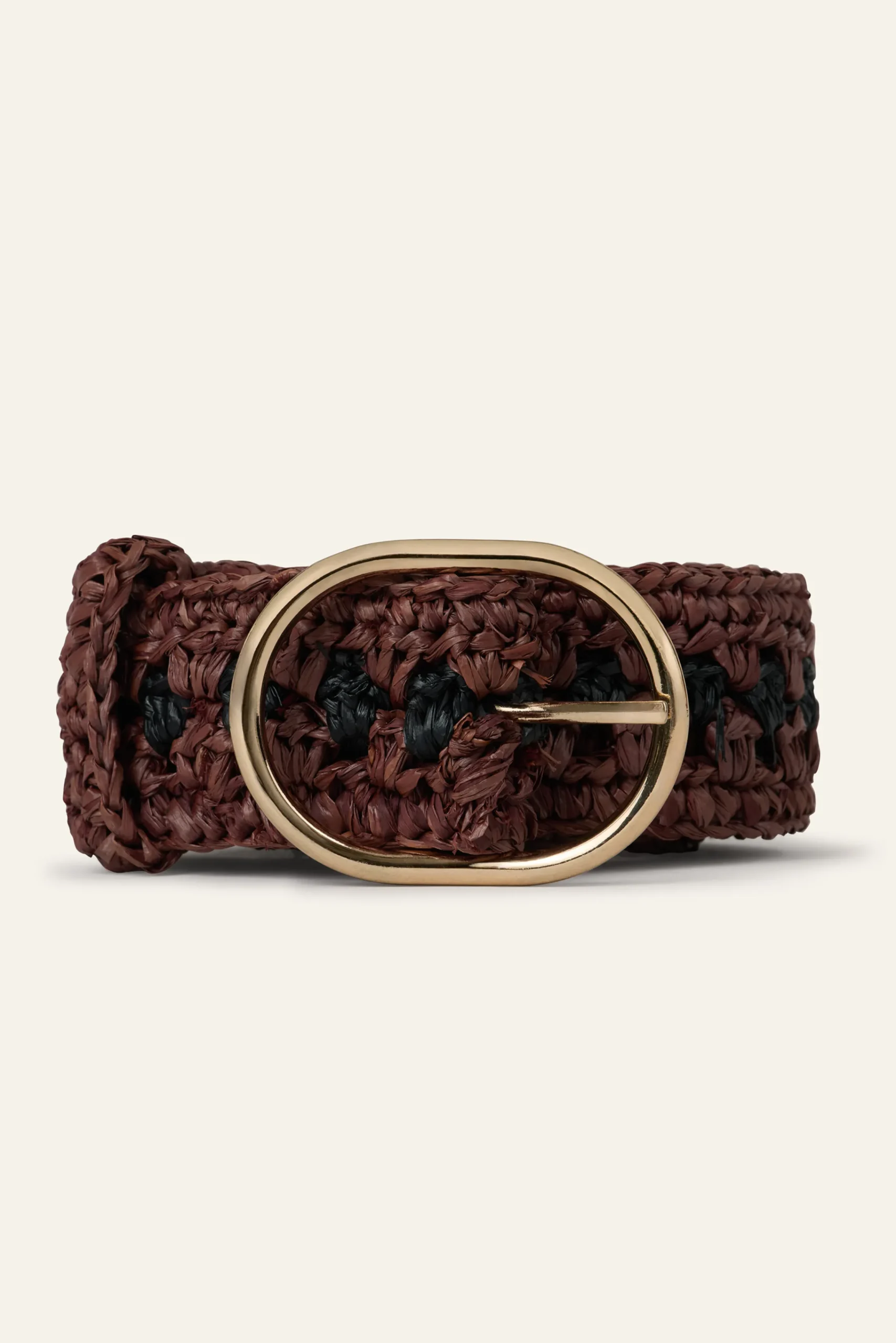 Ba&Sh RAPHIA ceinture raphia tresse MARRON New