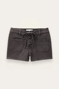 Ba&Sh RENO short denim taille haute GRIS Hot