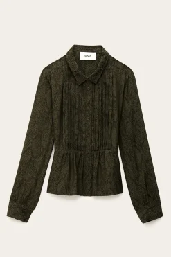 Ba&Sh RIATA chemise imprimée VERT Sale