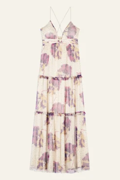 Ba&Sh RINA robe maxi tulle ECRU Clearance