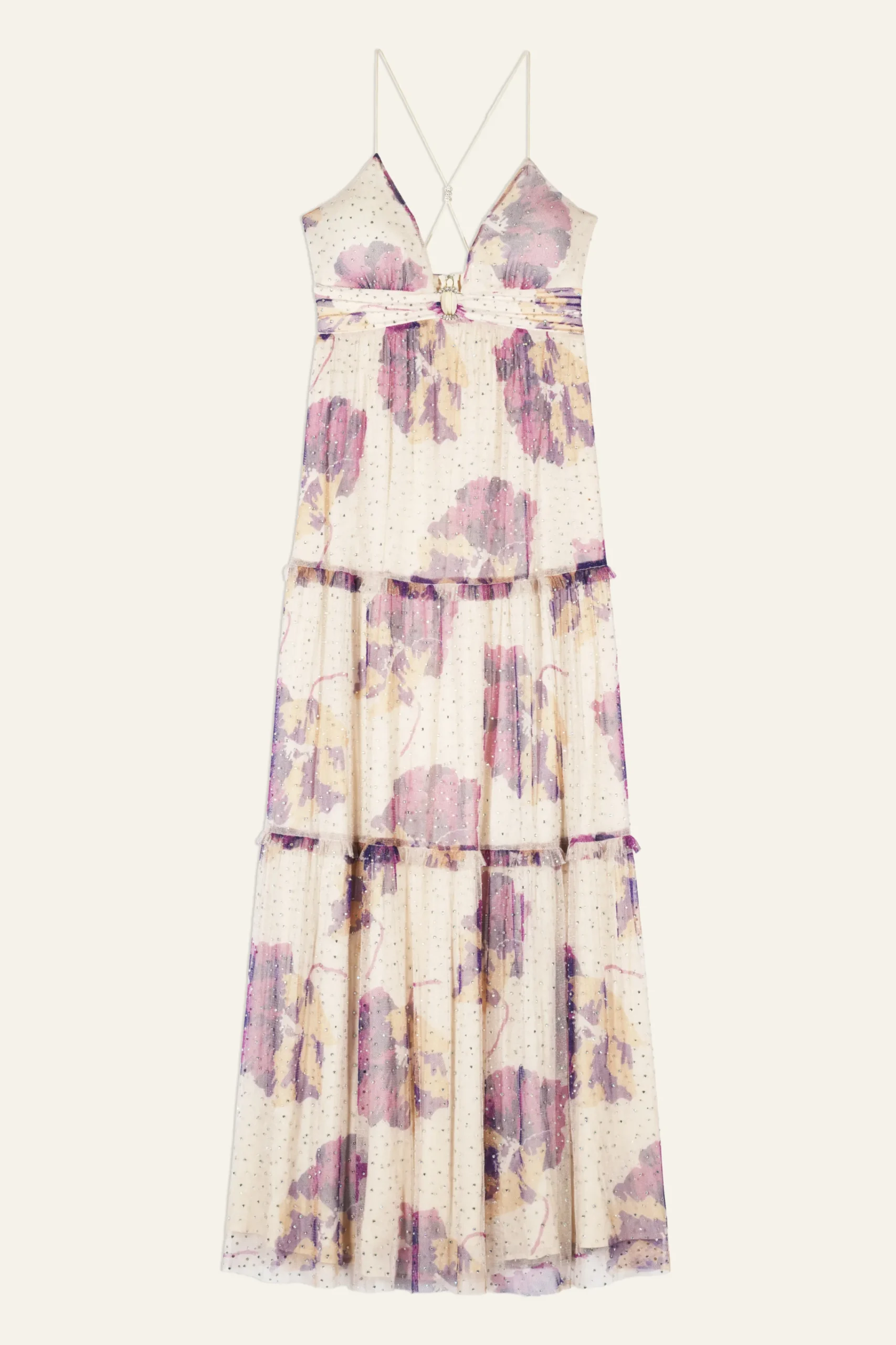 Ba&Sh RINA robe maxi tulle ECRU Clearance