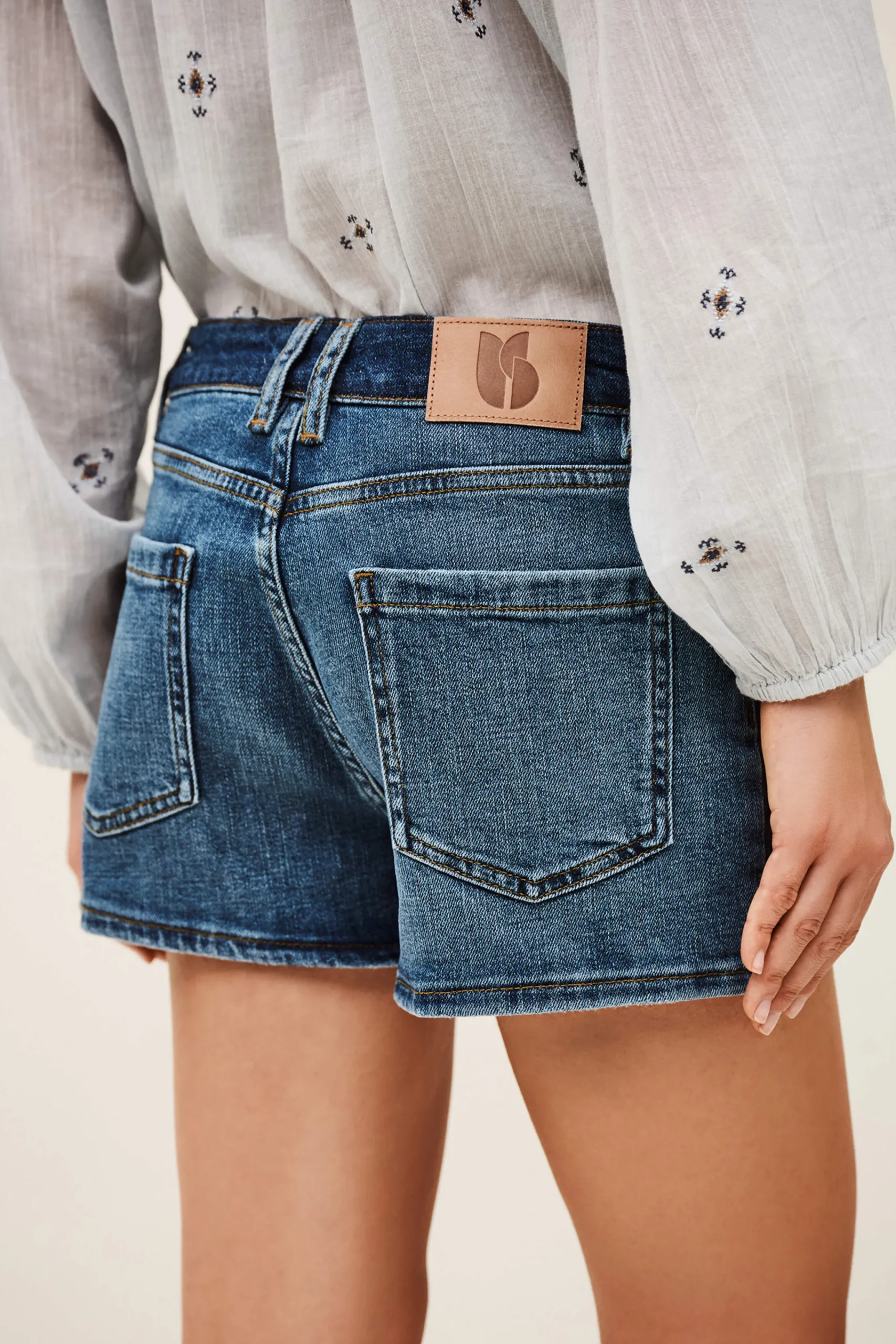 Ba&Sh RIO short denim taille haute BLEU Online