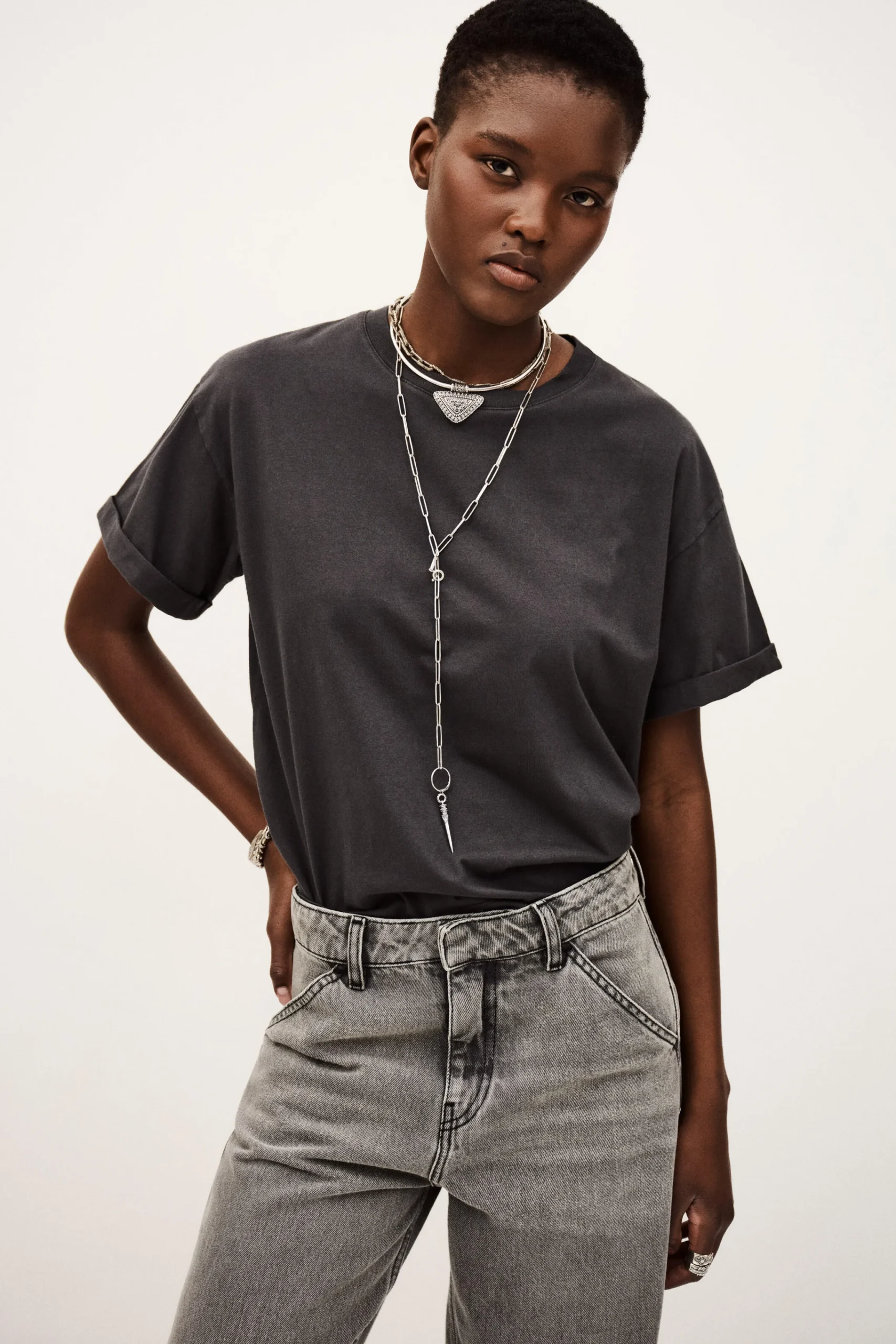 Ba&Sh ROSIE top manches courtes GRIS Discount