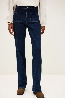 Ba&Sh ROSS Jeans Flare BLEU Discount