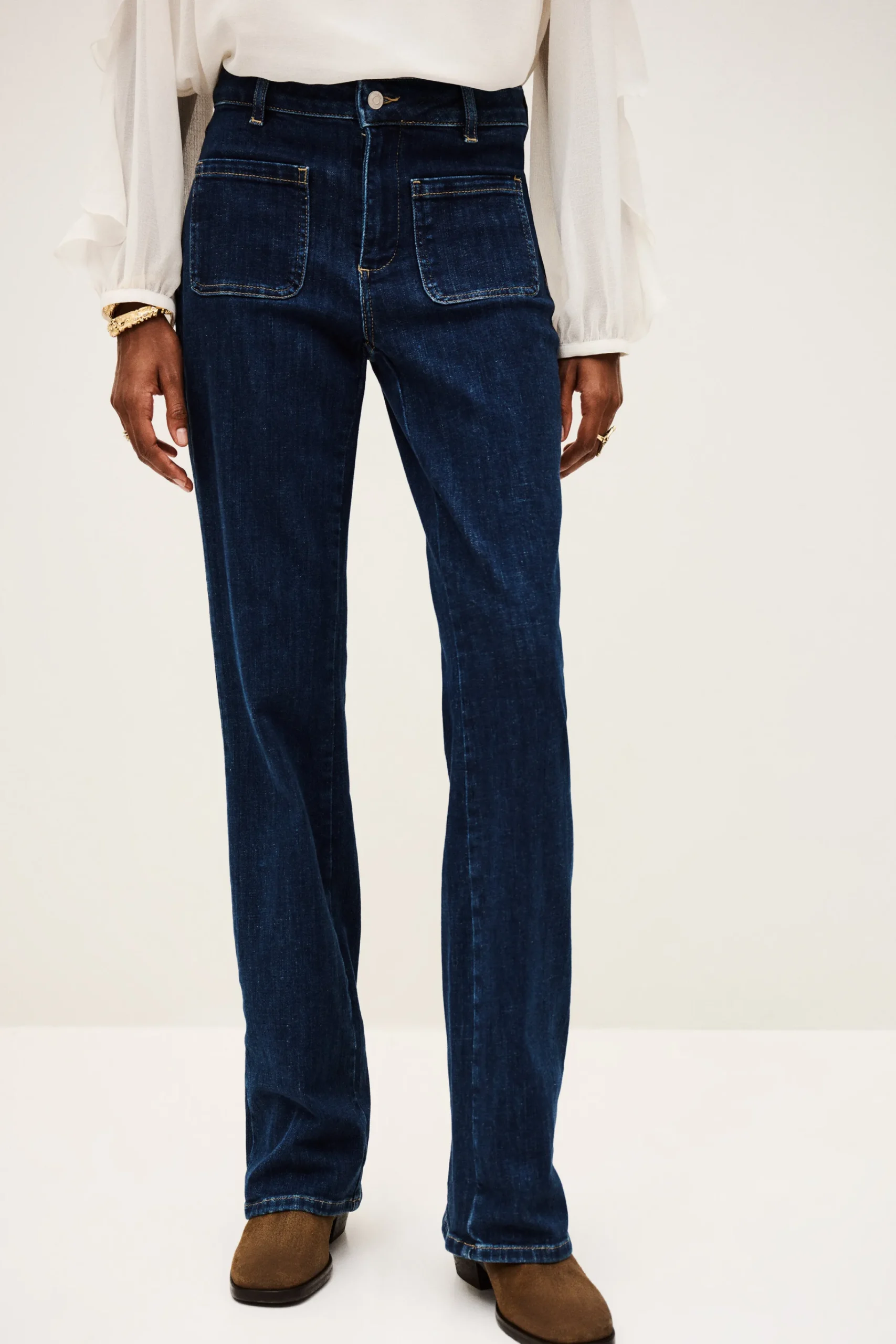Ba&Sh ROSS Jeans Flare BLEU Discount